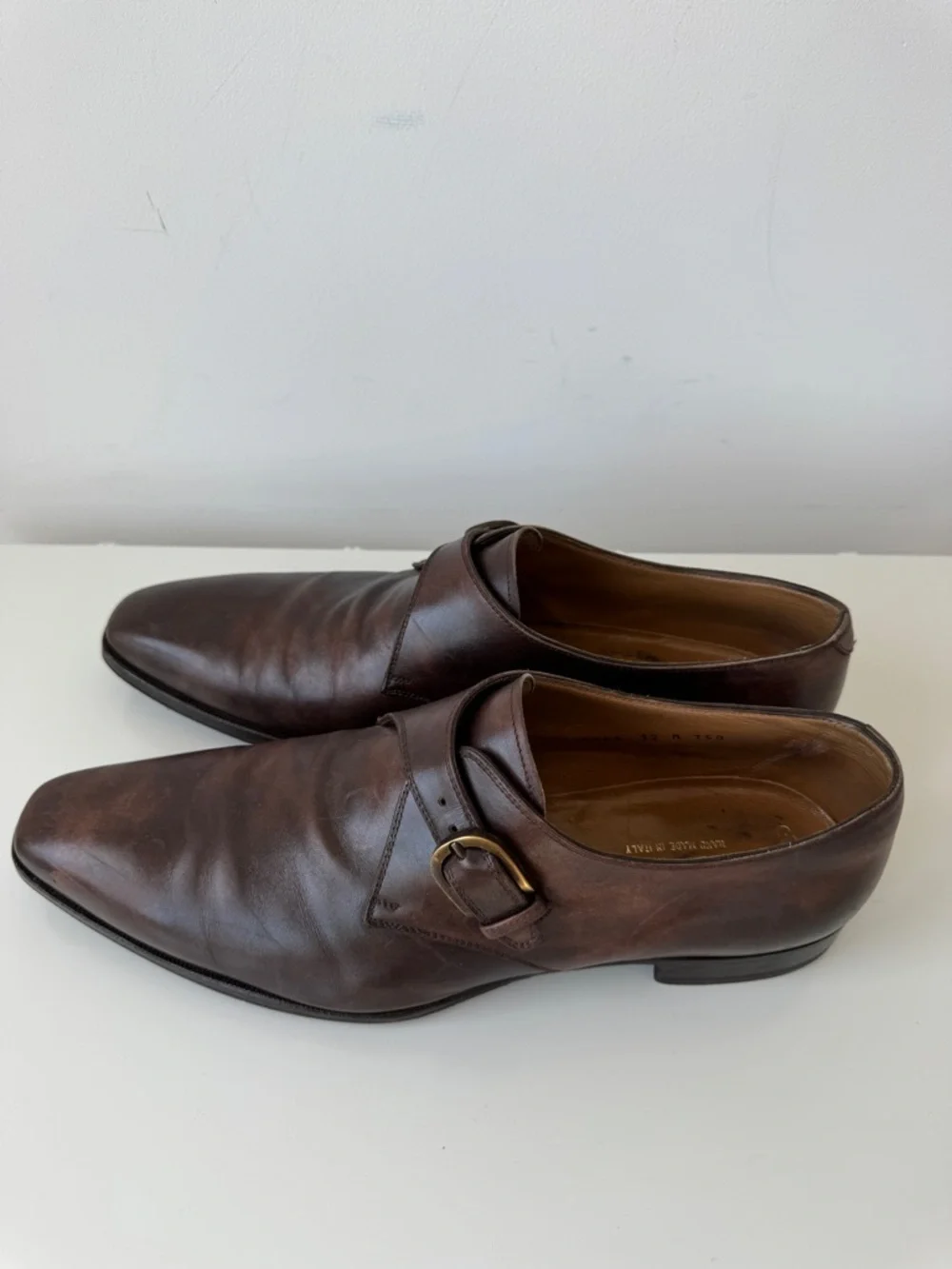 Gravati Dark Brown Single Monk Strap Leather Dress Shoe Size 12 Excellent Cdtn